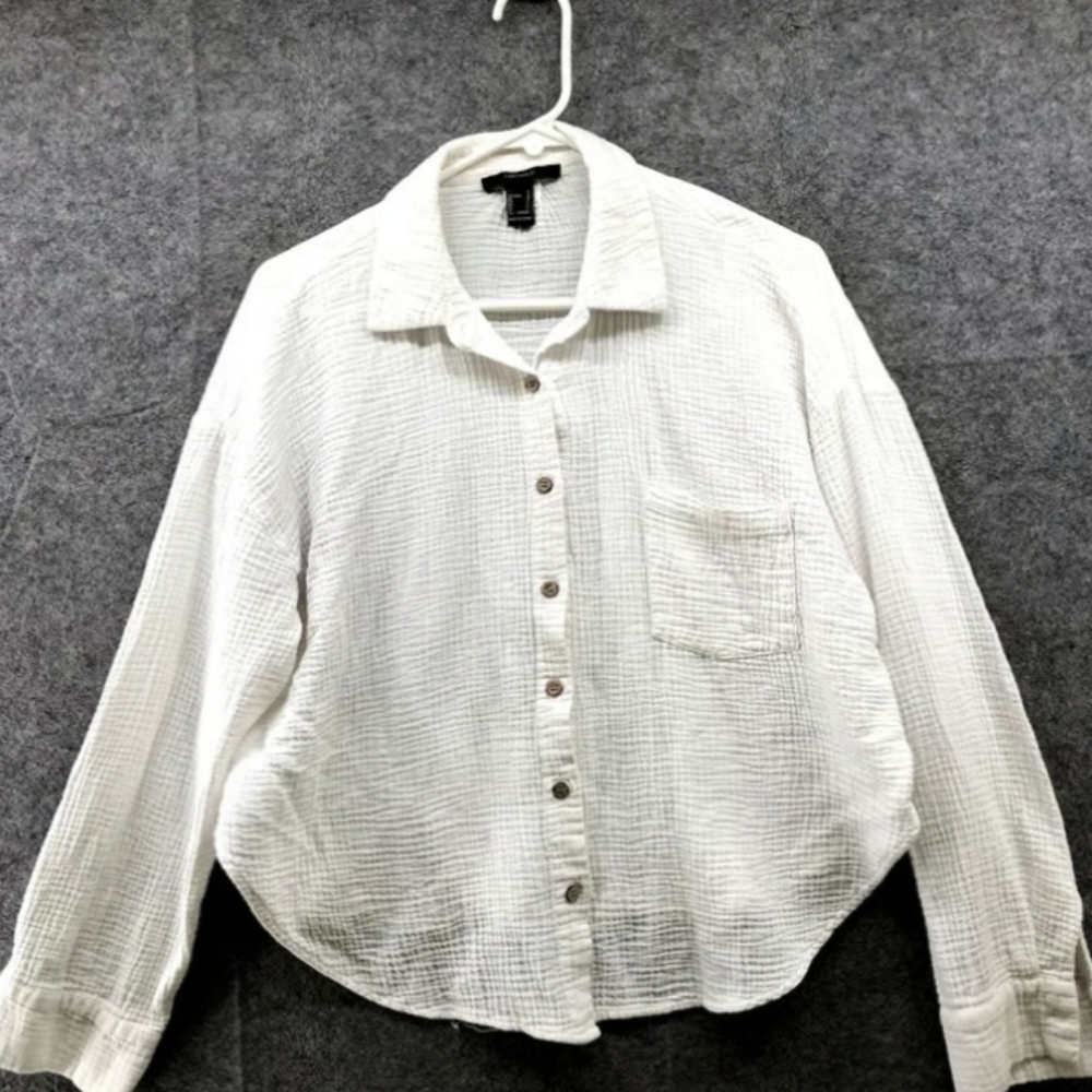 Gauzy Button Down Shirt Womens  White